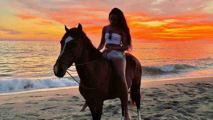 a horseback on the beach